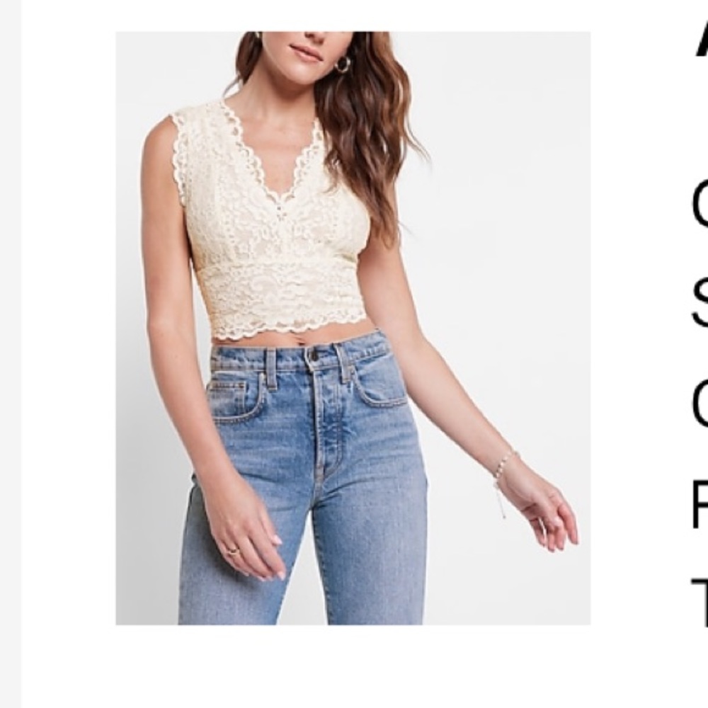 Cropped all lace blouse from Express